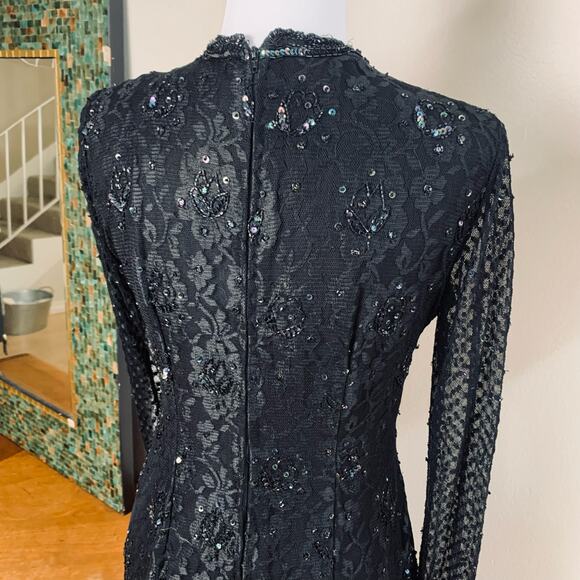 Vintage Judith Ann Victorian Romance Sequin Lace Dress - Picture 12 of 13